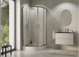 Душова кабіна Besco Modern 90х90 см профіль хром/скло прозоре MP-90-185-C