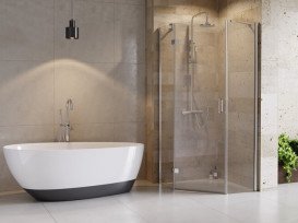 Душевая кабина Besco Viva 90х90 см левая профиль хром/стекло прозрачное V5L-90-195-C