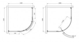 Душевая кабина четверть круга Devit Comfort 1000x1000 мм профиль хром/стекло прозрачное FEN1223