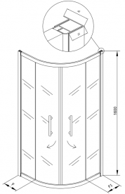 Душова кабіна чверть кола Kolpa San SQ Line Dixie TKP 90/CH профіль срібний/скло шиншила 511500