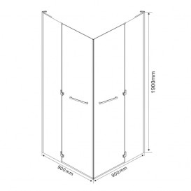 Душова кабіна Eger Rubik 90х90 квадратна профіль алюміній хром прозоре скло 599-333 / 1