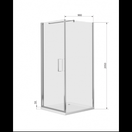 Душевая кабина Eger Rudas 90х90 профиль алюминий хром прозрачное стекло 599-001/1L/R