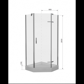 Душевая кабина Eger Stefani 100х100 профиль хром стекло прозрачное 599-535(100)/1+599-535/3