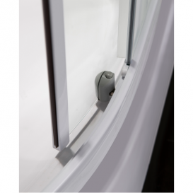 Душевая кабина Eger Tisza (Amur) 90х90 без поддона профиль алюминий белый стекло прозрачное с декором Frizek 599-021А/1