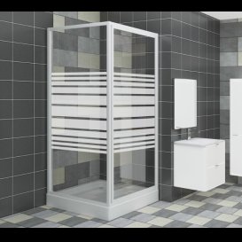 Душевая кабина Eger Frida 90х90 квадратная профиль алюминий белый стекло прозрачное с декором Frizek 599-151-15