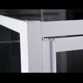 Душевая кабина Eger Frida 90х90 квадратная профиль алюминий белый стекло прозрачное с декором Frizek 599-151-15