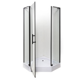 Душова кабіна Insana Ethna Black P91 90x90 см профіль чорний/прозоре скло А0048356