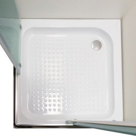 Душова кабіна Insana LAMIJA біла 90x90 профіль браш/рифлене скло А0048477