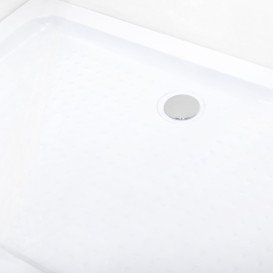 Душова кабіна Insana Venza 121 LN 120х80 см профіль чорний/прозоре з малюнком скло А0048483