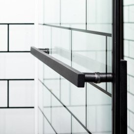 Душова кабіна Insana Venza 121 LN 120х80 см профіль чорний/прозоре з малюнком скло А0048483