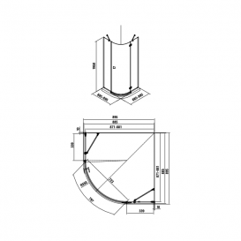 Душевая кабина Jika Pure 89.5х89.5 см  профиль хром прозрачное стекло H2534220026681  