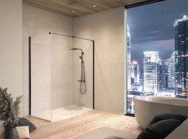 Душевая кабина Kolpa San Calypso WIN 160X90-UNI B профиль черный/прозрачное стекло Clean Coat 517710