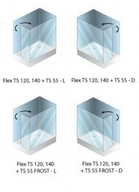 Душова кабіна Kolpa San Flex TS 120 + TS 55/K-L 120x55 см ліва профіль хром/прозоре скло 516990
