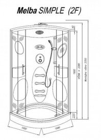 Душевая кабина Kolpa San Melba SIMPLE 100х100 см профиль хром/прозрачное стекло 593890