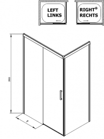 Душова кабіна Kolpa San Montes TK 120X80/K-L ліва профіль хром/прозоре скло 514430