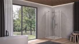 Душевая кабина Kolpa San Polaris Q SBR 90х90 см профиль серебро/прозрачное стекло Clean Coat 515320