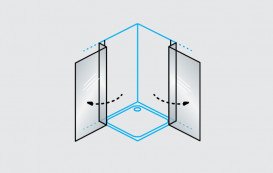 Душова кабіна Kolpa San Polaris Q B 80х80 см профіль чорний/прозоре скло Clean Coat 515340