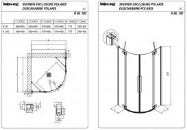 Душова кабіна Kolpa San Polaris R SBR 90х90 см профіль срібло/прозоре скло Clean Coat 515370