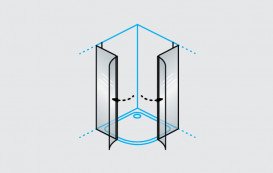 Душевая кабина Kolpa San Polaris R SBR 100х100 см профиль черный/прозрачное стекло Clean Coat 515400