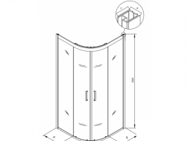 Душевая кабина Kolpa San Pulsar TKP 100/K четверть круга профиль серебряный/стекло с покрытием Мастер Кер 560490