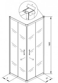 Душова кабіна Kolpa San SQ Line TKK 90/K профіль білий/прозоре скло 511030