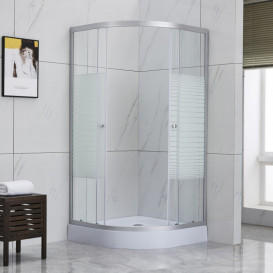Душевая кабина Kroner KRP HarzCFG9090 90х90 см профиль сатин стекло с рисунком CV029561