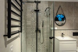 Душевая кабина квадратная Volle De la Noche 90х90 см профиль черный стекло прозрачное 10-40-194black