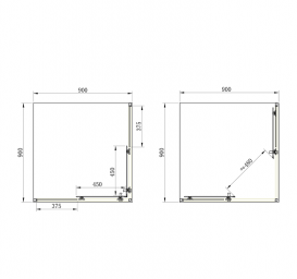 Душевая кабина Primera Frame раздвижная 90х90 хром/серое стекло SHRG53906
