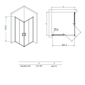 Душевая кабина Primera Prime раздвижная 80х80 хром/прозрачное стекло PRI2822C