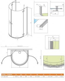 Душова кабіна Radaway Almatea P 100х90 профіль хром / скло графіт 30722-01-05N