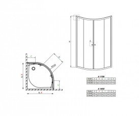 Душова кабіна Radaway Classic A90 / 170 білий профіль / скло графіт 30001-04-05
