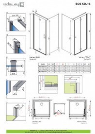 Душова кабіна Radaway Eos KDJ-B розстібна права 80Rх100 см хром/прозоре скло 137443-01-01R
