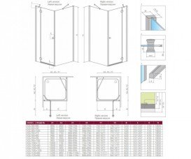 Душова кабіна Radaway Torrenta KDJ 100х90 см ліва профіль хром скло карре 32246-01-10NL