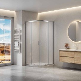 Душевой уголок Ravak Domospa SLCP4-90 90х90 см профиль полированный алюминий стекло transparent RKUC500026