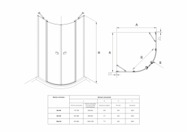 Душова кабіна Roca Capital Rondo 80х80 профіль алюміній хром прозоре скло AM4308012M