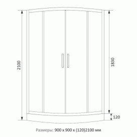 Душова кабіна Sansa 90х90 см профіль сатин/скло прозоре з візерунком SH-90/15