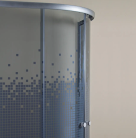 Душевая кабина Sansa 90х90 см профиль сатин/стекло прозрачное с узором мозаика серый S-90/15M