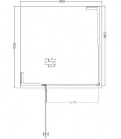 Душова кабіна Volle Benita квадратна 90х90 см орні ліва скло прозорий 10-22-905L