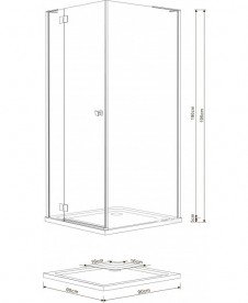 Душова кабіна Volle Benita квадратна 90х90 см орні ліва скло прозорий 10-22-905L