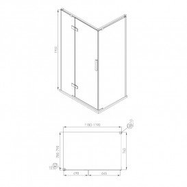 Душова кабіна Volle Nemo орні ліва 120х80 см дзеркальний хром/прозоре скло 10-22-171Lglass