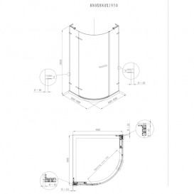 Душова кабіна Volle Puerta 90х90 профіль хром/прозоре скло 10-22-160