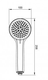Душова лійка Devit Sigma три типи струменя пластик хром 3340HS