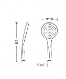 Душова лійка Eurorama Wellness 10 см 1-режимна хром R50210C