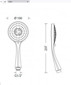 Душевая лейка Eurorama Wellness 10 см 2-режимная хром R50209C