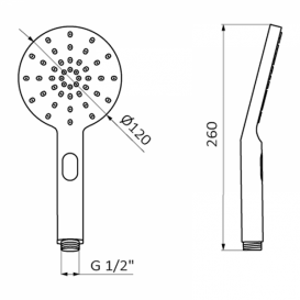 Душова лійка GRB Hidromasaje Konets з трьома режимами білий 05040301