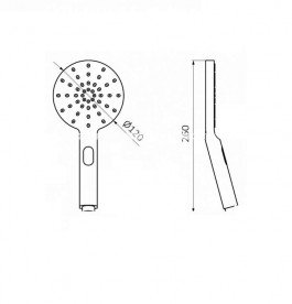 Душова лійка GRB Hydro Black хром 05040302