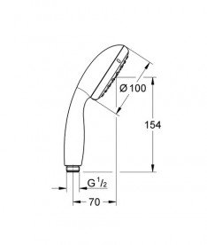 Душова лійка Grohe QuickFix Vitalio Start 100 чорний матовий 279462430