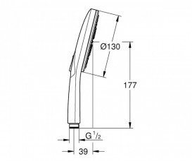 Душова лійка Grohe Rainshower Smartactive 130 3-режимна холодний світанок глянець 26574GL0