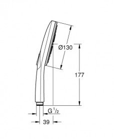 Душевая лейка Grohe Rainshower Smartactive 130 мм 3-режимная фантомный черный 22127KF0