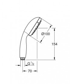 Душевая лейка Grohe Tempesta 100 1-режимная хром 27923001